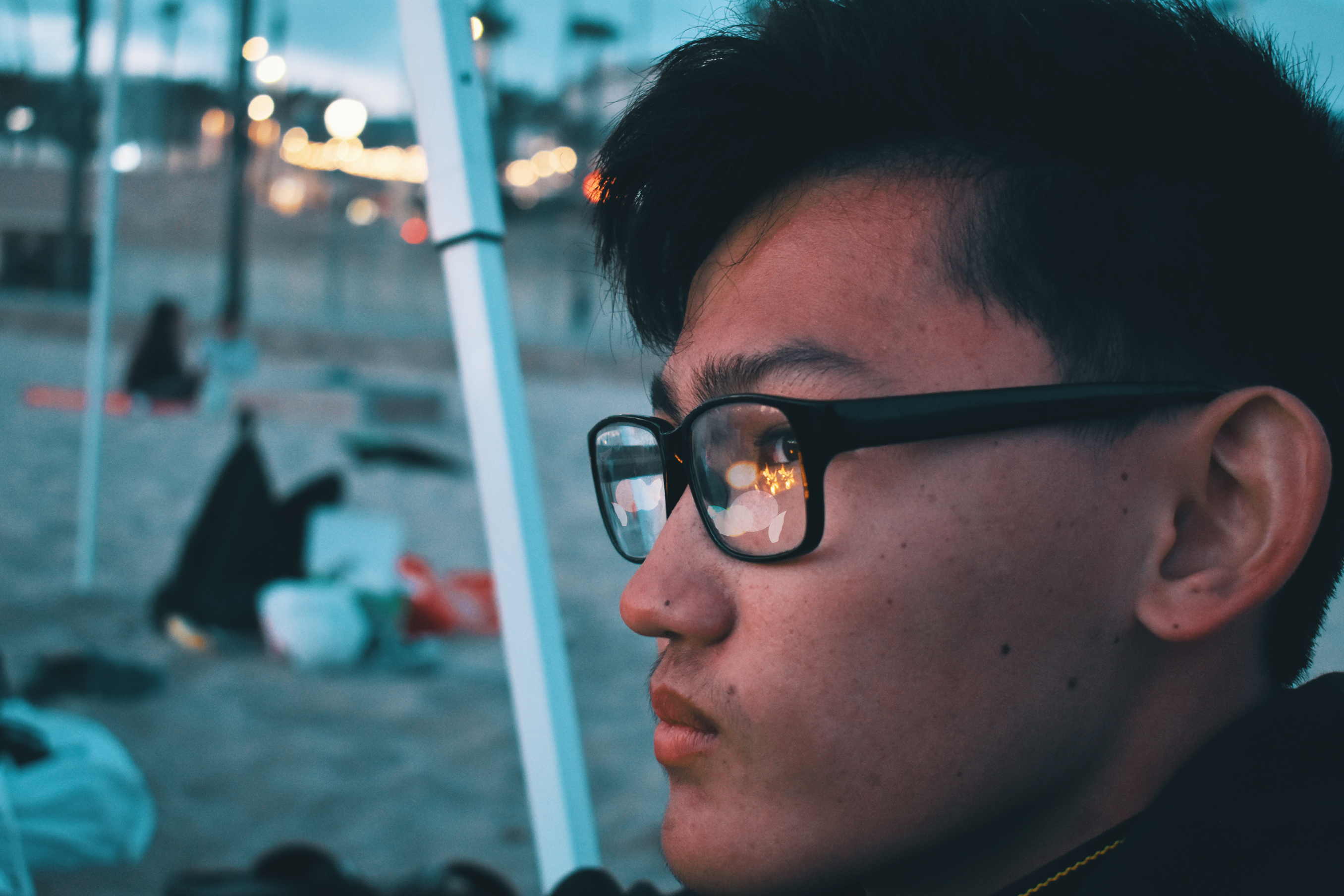 guy sitting in front of a firepit